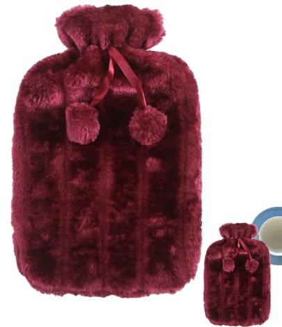 Copertura Morbida In Peluche Per Borsa d-ell'acqua Calda Da 2 Litri - Accogliente Copertura In Pelliccia Sintetica Di Lusso | Regali Per Uomini, Donne E Bambini (Bottiglia acqua Calda Non Inclusa)