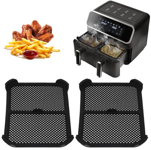 2 Stück Spritzschutz für Ninja AF300, 7.6L Silikonspritzschutz Heißluftfritteuse Spritzabdeckung Wiederverwendbar, Airfryer Fettspritzschutz Zubehör Schutz für Heizspirale und Ventilator