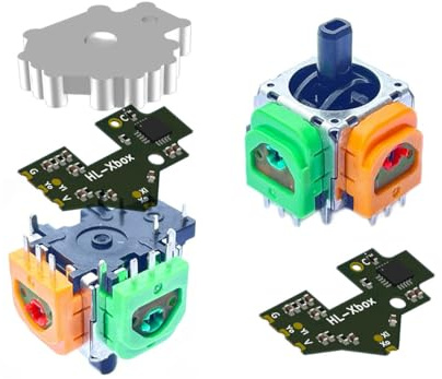 ElecGear 2 x TMR Joystick e piastra riscaldante dissaldante di ricambio per controller Xbox One, PCB di calibrazione, stick di controllo Hall TMR e strumenti di riparazione stoppino di saldatura