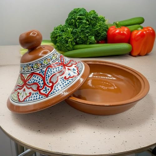 Tajine en terre cuite XL 32 cm - Véritable Pot Ethnique Marocaine/Tunisienne avec Ebook Gratuit 1504251016