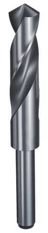 sourcing map Broca de 20 mm, vástago reducido de 1,27 cm, redondo 4241, acero de alta velocidad, nitruración, negro, punta estándar de 118°, para plástico, madera, cobre, aluminio, hierro, metal suave