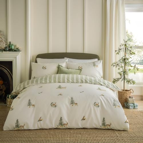 furn. Wylder Charlecote Set Copripiumino (Verde/Naturale - Doppio)