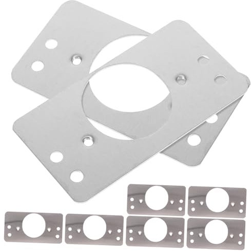 Artibetter Kit de 8 Piezas de Placa de Acero Inoxidable para Reparación y Refuerzo de Cerradura en Puerta Corredera Diseño Circular y Resistente