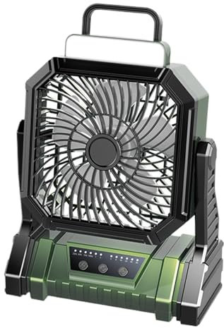 Ventilatore Campeggio Soffiatore d'Aria 5400 mAh, 4 Modalità, Lanterna