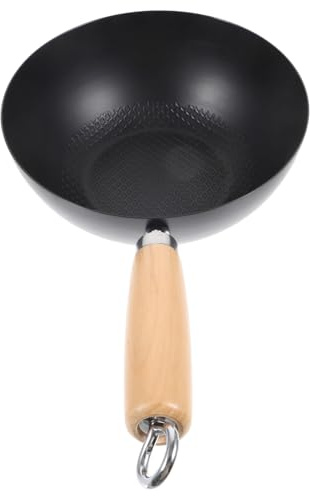 FUNNETOYU Wok En Fonte 20 Cm Poêle à Frire Multifonction Pour Cuisinière à Gaz Ustensile Cuisine Quotidien Usage Domestique Sans Couvercle
