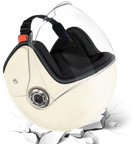 Yiohejy Casco Motociclista Grande | Casco Aperto per Adulti,Equipaggio Protettivo con Visiera per Avventura Pendolarismo Scooter Sportivo