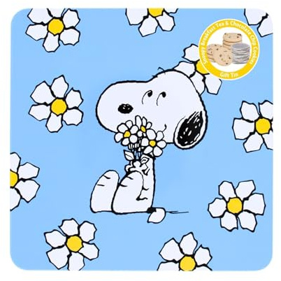 Peanuts Snoopy Breakfast Tea & Chocolate Chip Cookies Gift Tin Collectable Gift - Infinity Brands - Nostalgic Gift, Heartfelt Expression, Reusable Tin, Charming Keepsake