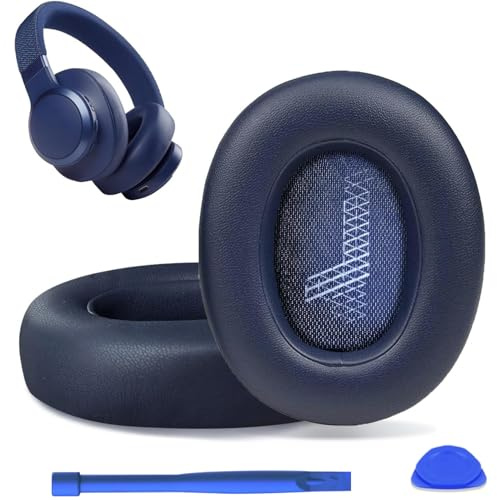Headphones Replacement Ear Pads for JBL E65 (E65BT E65BTNC)/Live 650 (650NC 650BTNC)/Live 660 (660NC 660BTNC)/Duet NC Over-Ear Headphones, Soft Leather Ear Cushions, Noise Isolation Foam. (BLUE)