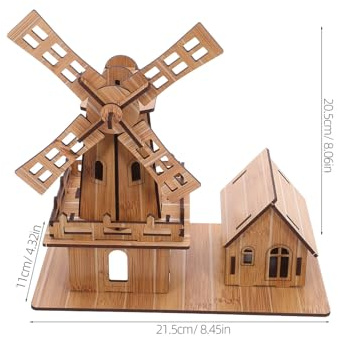 Cabilock DIY Windmill Model Kit Stem Science Experiment Wind Turbine Craft with Handmade House Educational Puzzle for Creative Learning and Home Decor