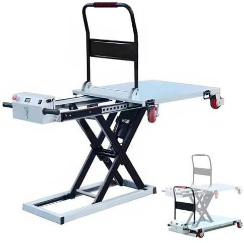 Carrello Elevatore Idraulico, Piattaforma Elevatrice Idraulica, Carrello Elevatore Mobile Con 4 Ruote, Capacità Di 300kg For Movimentazione Materiali Con Transpallet(135x75cm)