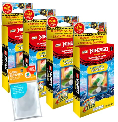 Bundle mit LEGO Ninjago Serie 11 Trading Cards - Alle 4 verschiedenen Blister + Exklusive Collect-it Hüllen