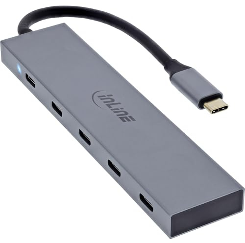 Inline Hub USB-C 4X USB-C + Power Delivery 100W USB 3.2 Gen 2 Aluminio 10Gb/s para MacBook, Smartphone, Tableta, Windows, 35392E
