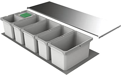 Naber Cox® Box 1T 1200-6 Bio. Avfallssamlare, ljusgrå.
