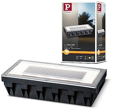Paulmann 93775 Bodeneinbauleuchten-Set Solar Einbaustrahler Box LED Spot Edelstahl 1er Set 1x0,6W inkl. Leuchtmittel Außenbereich begehbar