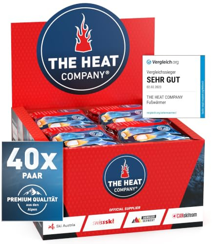 THE HEAT COMPANY tåvärmare - 40 par - EXTRA VARM - självhäftande - tåvärmare - 8 timmar varma fötter - redo att användas - luftaktiverad - ren naturlig - för alla storleken