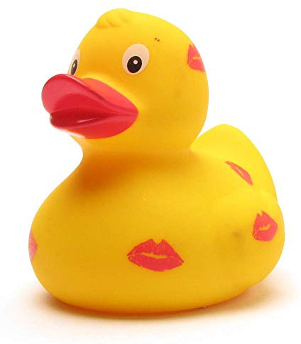 Duckshop I Badeente Kussmund I Quietscheente I L: 8 cm I Quietscheente I Quietscheentchen I Geschenk Verliebte I Präsent Valentinstag