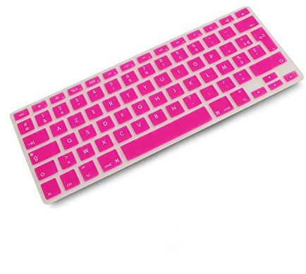 System-S Silikon Tastaturschutz Tastaturabdeckung AZERTY Französische Tastatur Abdeckung Schutz für MacBook Pro 13 Zoll 15 Zoll 17 Zoll iMac MacBook Air 13 Zoll in Pink