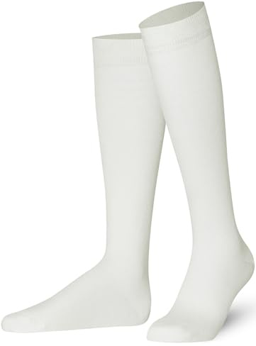 Mysocks Unisex knästrumpor långa strumpor, tillverkade av extra finkammad bomull | sömlös tå | mjukt latexband, kräm, 37-41 EU