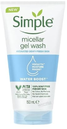 Simple Water Boost Micellar Gel Facial Wash, 5 Oz (150 ML) (1 Count)