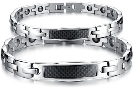 JewelryWe Paar Armband Magnet Partnerarmband Edelstahl Magnetarmband Pärchen Armreifen Magnetische Armkette Lieben Freundschaftsarmband Geschenk für Herren Damen