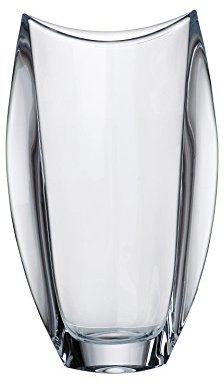 Barski - European Glass - Lead Free Crystalline - Oval Vase - 12  Height - Made in Europe