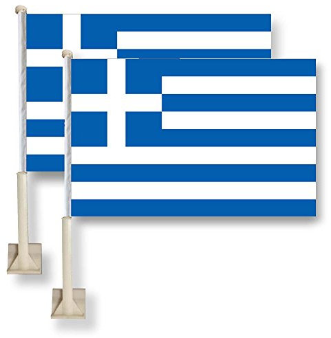 Flag King Grece Drapeau pour fenêtre de Voiture Blanc 28 x 40 cm