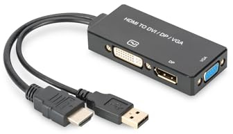 Assmann Videokonverter HDMI DVI DisplayPort VGA Schwarz