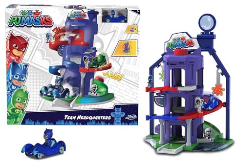Jada - PJ Masks - Garage Quartier Général Pyjamasques - 1 Véhicule + Figurine Inclus - Dès 3 Ans - 203145000