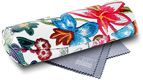 FEFI Hardcase Brillenetui im schicken Blumen-Design