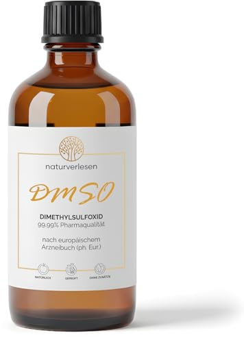❀ DMSO Dimethylsulfoxid 99,99% ph. Eur. (echte Pharmaqualität) in Apothekerflasche – 100ml (auch erhältlich in 250ml, 500ml & 1000ml)