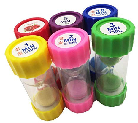 Tubayia 30S-10Min - Mini Clessidra per Uova, Timer per Cucinare, Giocare, Movimento, ECC, 6 Pezzi