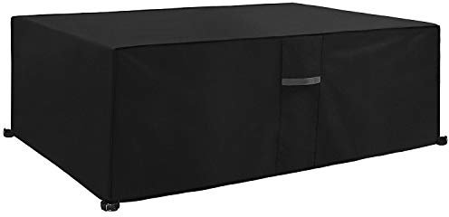 Dokon Gartenmöbel Abdeckung Wasserdicht Winddicht UV Beständiges Gartentisch Abdeckplane mit Belüftungsöffnungen Robustes Oxford-Gewebe Schutzhülle für Loungemöbel Sitzgruppe (213x132x74cm) Schwarz