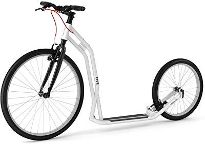 Yedoo Five Tretroller - bis 130 kg, Kickscooter mit Luftreifen 26/20 - Roller Scooter für Erwachsene, Dogscooter (White)