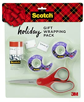 Scotch Gift Wrapping Pack, Includes Gift-Wrap Tape, Multi-Purpose Scissors, Expressions Washi Tape, Everything You Need to Wrap The Perfect Gift
