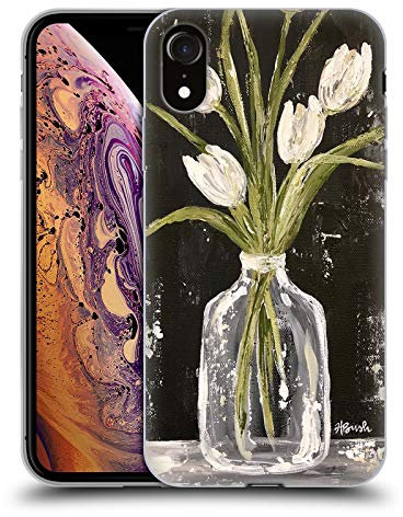 Head Case Designs Officially Licensed Haley Bush White Tulips In Glass Jar Floral Painting Soft Gel Case [Military Grade Protection] Compatible With Apple iPhone XR