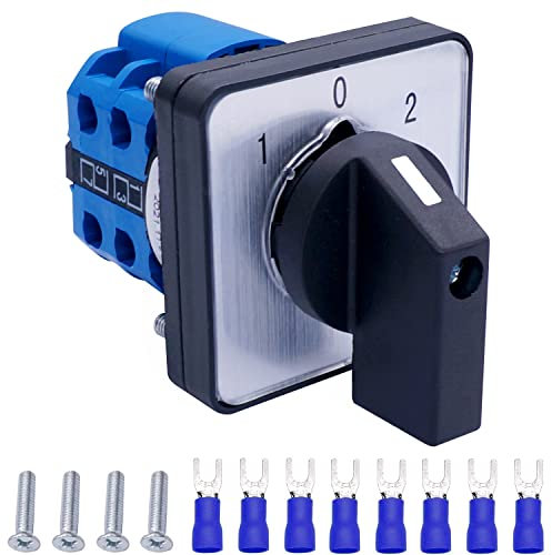 Taiss Universal nockenschalter, drehschalter, 20A 550V,3 Klemmen Position 8 Klemmen Wechselschalter + SV2-4s Blaue Anschlussklemme LW26-20/2