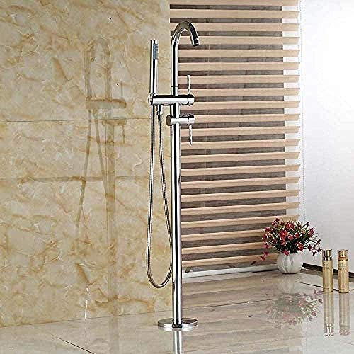 Wieoc Freistehende Badewanne Luxushahn Fußboden 360 Grad Swivel-Auslauf mit 150 cm Schlauch Handbrause-Sprayer Chrom-Finish