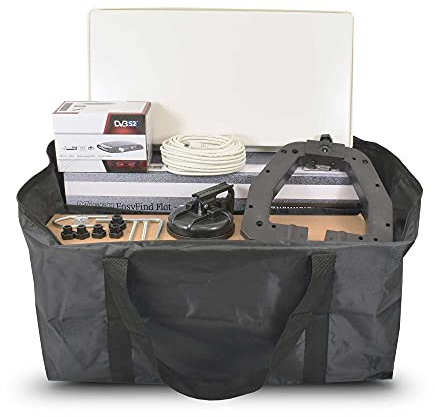 EasyFind Traveller Kit II inkl. Full HD Receiver (12V Full HD Receiver, 10m Koax-Kabel, Flachantenne, eingebautes Messgerät, EasyFind2 Technology, 1 Teilnehmer, inkl. Tasche)