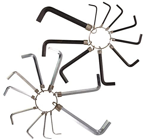 D.A.Y. Republic 20 Piece HEX Key Allen Key Set ON A Convenient Metal Ring, Metric 1.5mm 2mm 2.5mm 3mm 3.5mm 4mm 5mm 5.5mm 6mm 8mm 1/16” 5/64” 3/32” ⅛” 5/32” 3/16” 7/32” 15/64” ¼” 5/16” (20 Piece Set)