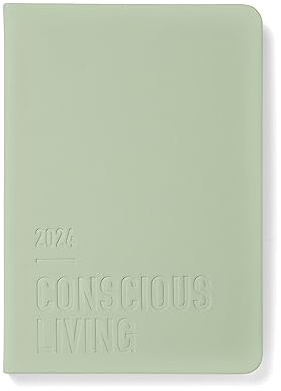 Letts of London Conscious A5 Tag pro Seite mit Terminen mehrsprachig Sage 2024