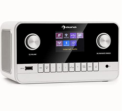 Auna Radio Portatile, Radio DAB/FM//DAB+, Bluetooth Digitale con Altoparlanti Stereo 15W, Display TFT, Supporto Streaming, Radiosveglia