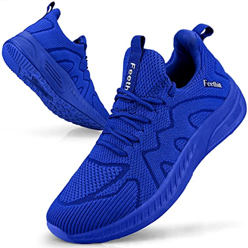Feethit Löparskor för män sport löpning bambu sneakers, Blå, 40 EU
