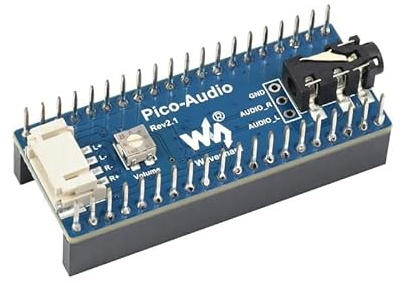 TUOPUONE Audio-Erweiterungsmodul kompatibel mit Raspberry Pi Pico, Wide Range Audio Sampling Rate Kopfhörer und Lautsprecher Signalausgang zur gleichen Zeit