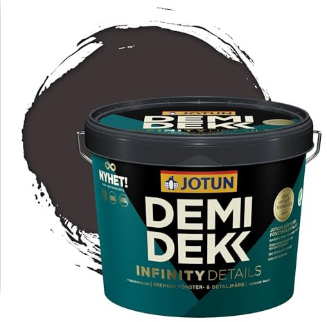 Jotun - Peinture Bois, Lasure Opaque pour Extérieur et Intérieur Satinée - DEMI DEKK INFINITY DETAILS - RAL 8019 - Brun Gris - 3L
