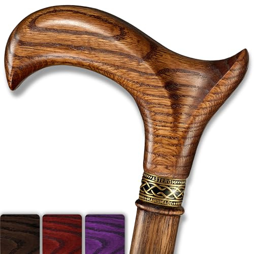 Asterom Walking Cane - Handmade, Ergonomic, Wooden - Canes for Men & Women - Walking Sticks for Seniors, Unique, Wood - FSA/HSA Eligible