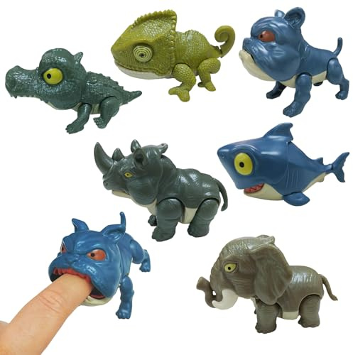 Linsey Dinosaurier Spielzeug Tier Spielzeug 6 tücke Biss Finger Spielzeug Interessante interaktive Kinderparty Spielzeug interessante Exquisite Spielzeuge Partygeschenke für Geburtstagsgeschenke