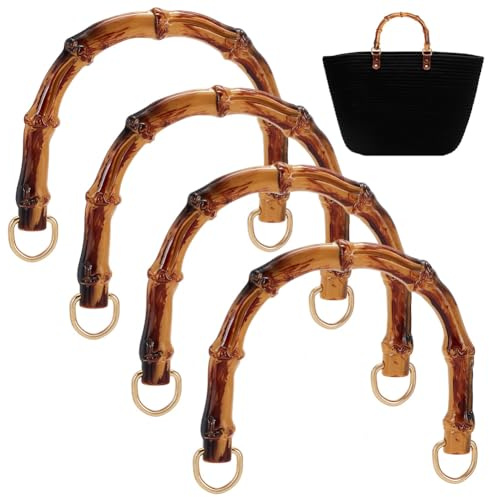 PH PandaHall 4 Confezione Manici per Borse A Forma di U Manici per Borse in bambù Manici per Borse di Ricambio in Plastica Imitazione bambù Tracolla per Borsa per Realizzare Borse Borsa