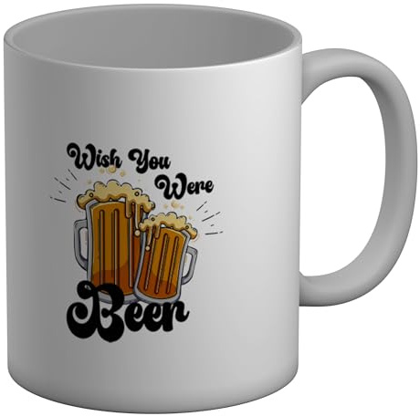 Shopagift Wish You were Beer Mug Drinking Funny Joke Drink White 11oz Large Ceramic Cup