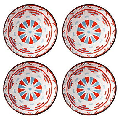 TUNOFUN Snack Serving Dishes 4-inch Ceramic Sauce Dish Set Olive Oil Dipping Bowl Set of 4, Serving Soy Sauce for Ketchup Vinegar Sushi Barbecue Sauce or Seasoning Bowl Dessert Dishes