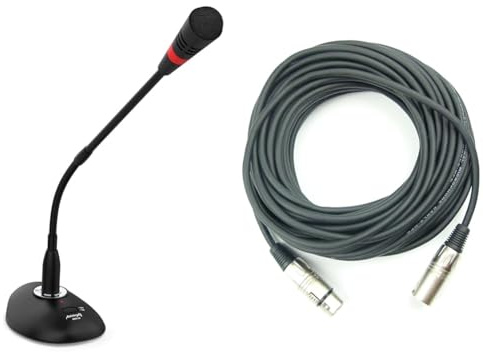 Audibax BMG20 - Micrófono para Conferencias - Micrófono de Condensador Cardioide - Distancia de RECE & Adam Hall Cables 3 Star MMF 1500 - Cable de Micro de XLR Hembra a XLR Macho 15 m